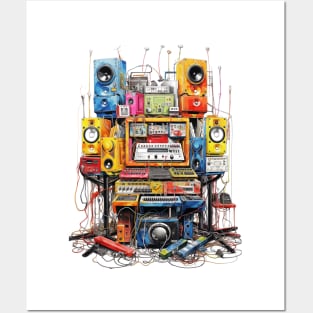 Techno Sound System Setup - Vintage Audio Hifi Retro Music Posters and Art